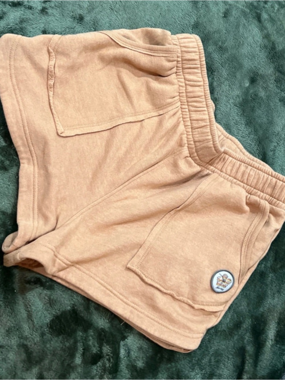 Hurley Tan Elastic Waist Athletic Shorts